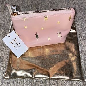 NWT TRVL Luxe glam bag in pink